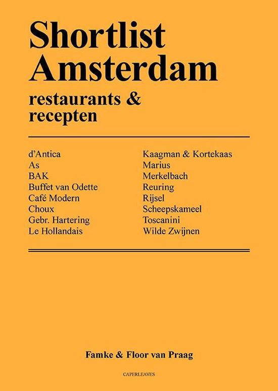 Cover of Shortlist Amsterdam restaurants & recepten