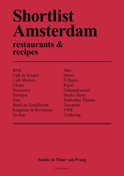 Cover of Shortlist Amsterdam ENG