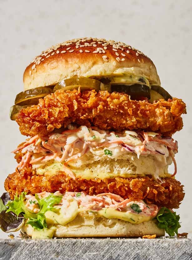Dubbele crispy chicken burger