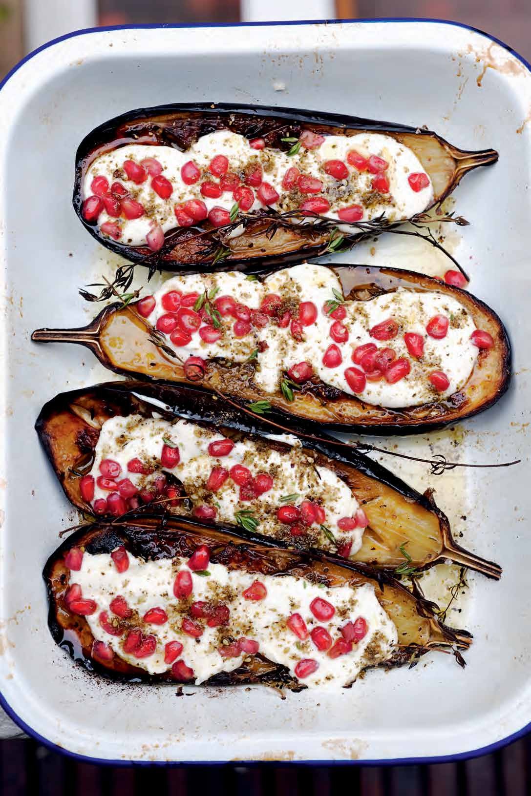 Aubergine met karnemelksaus