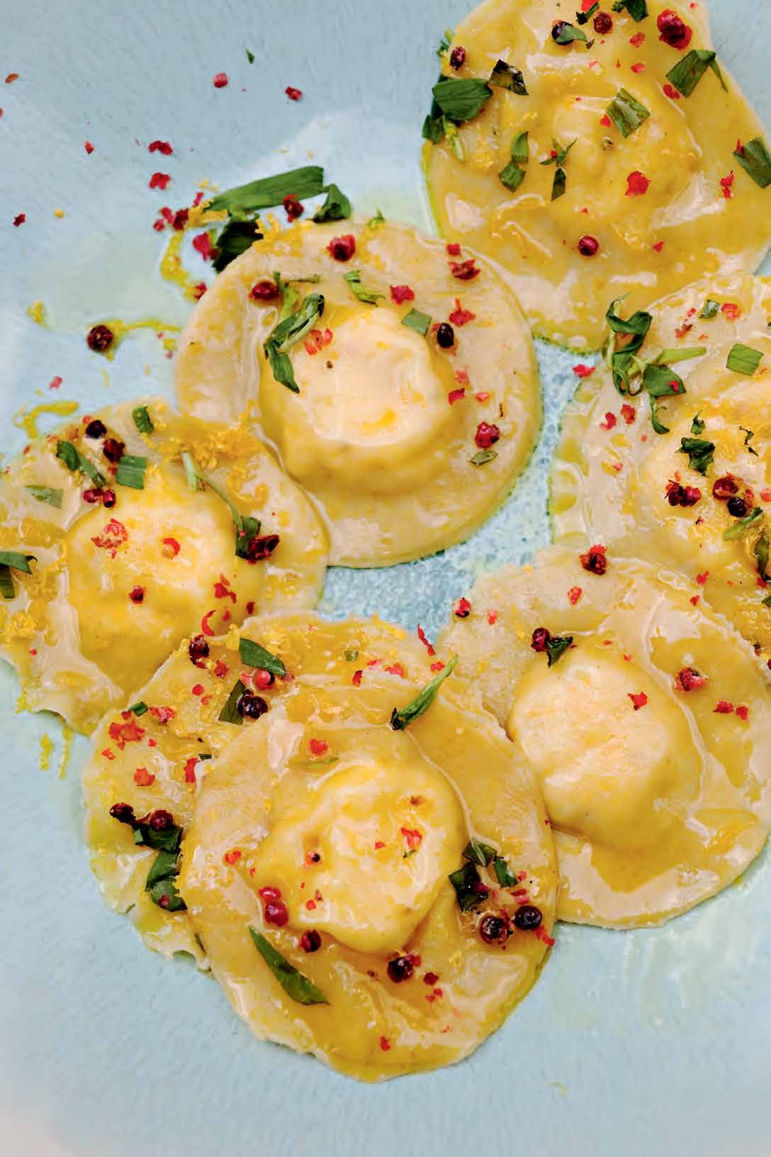 Citroenravioli met geitenkaas