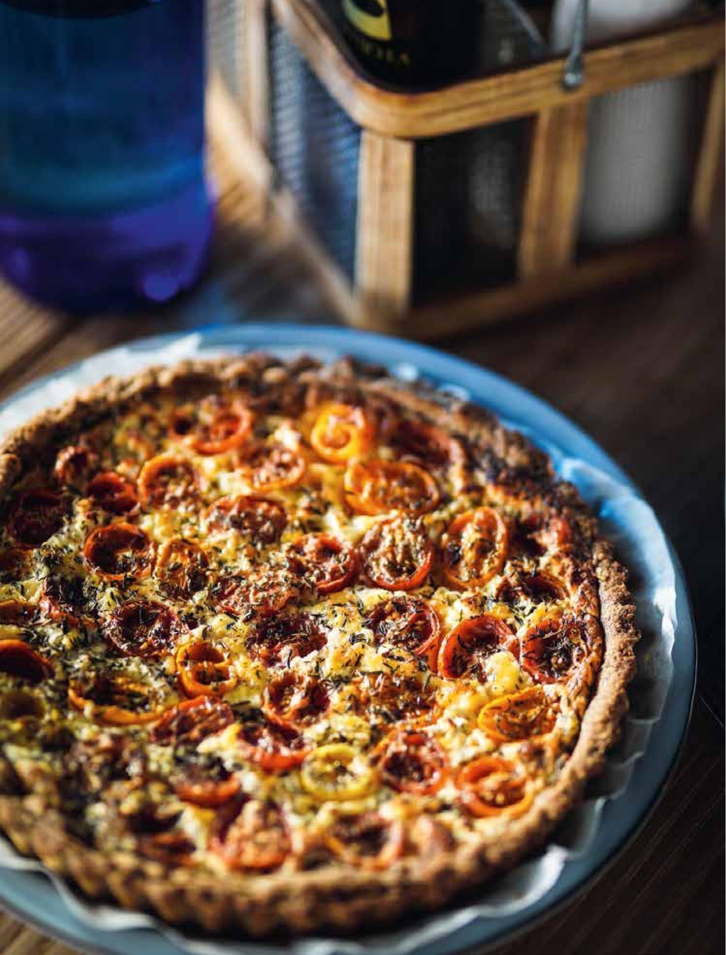 Hartige taart met feta en tomaatjes