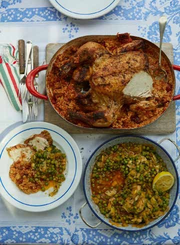 Geroosterde kip met tomatenbulgur