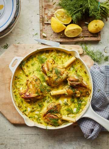 Fricassee van lamsschenkel met ingelegde citroen