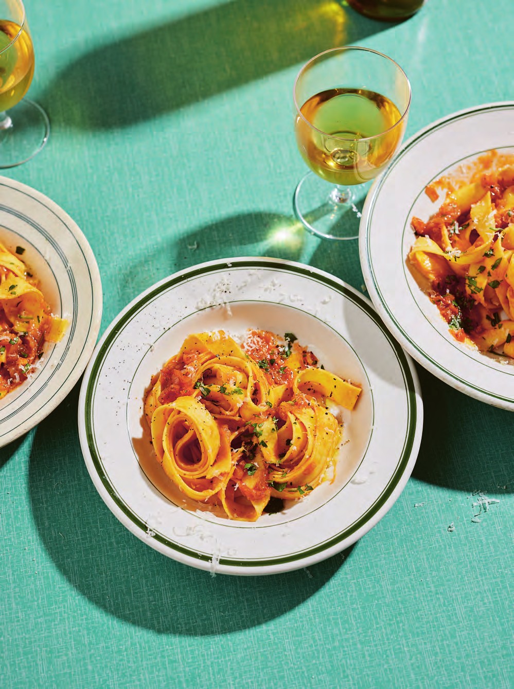 Pappardelle met sticky sjalotten